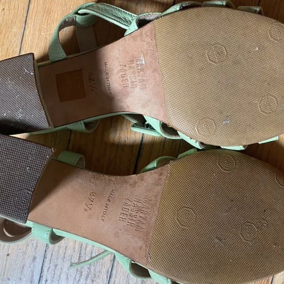 Maryam Nassir Zadeh Palma Leather High Sandals in Mint Green - Picture 4 of 4